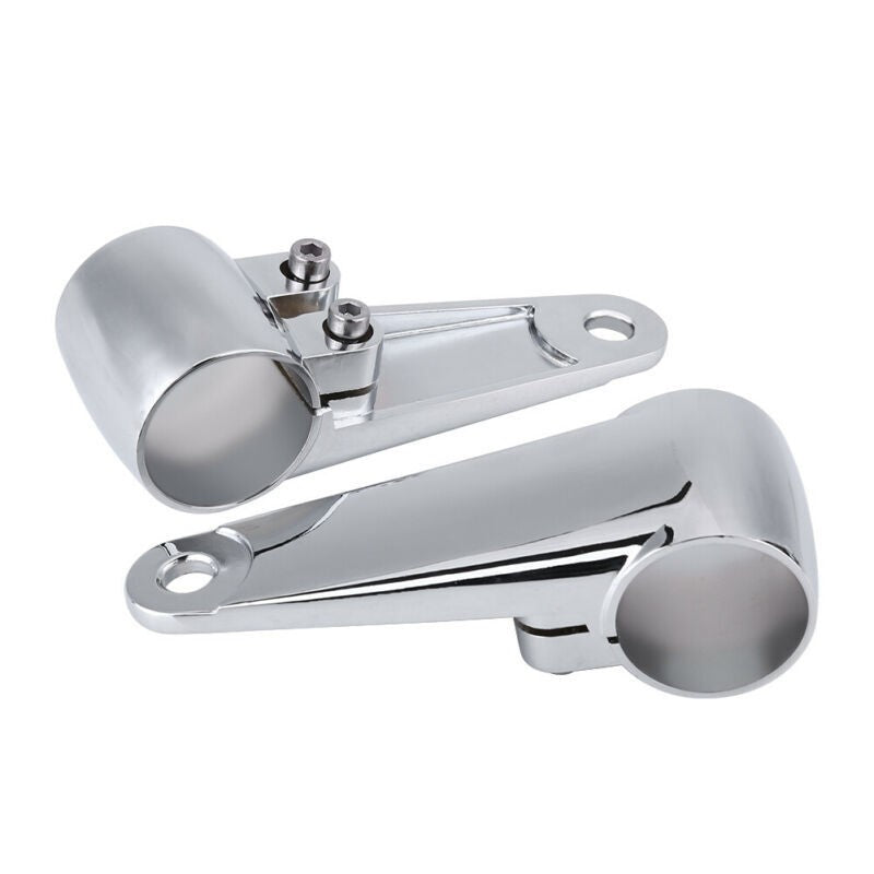 Chrome Motorcycle Headlight Side Mounting Front Fork Bracket For 35mm-41mm Fork