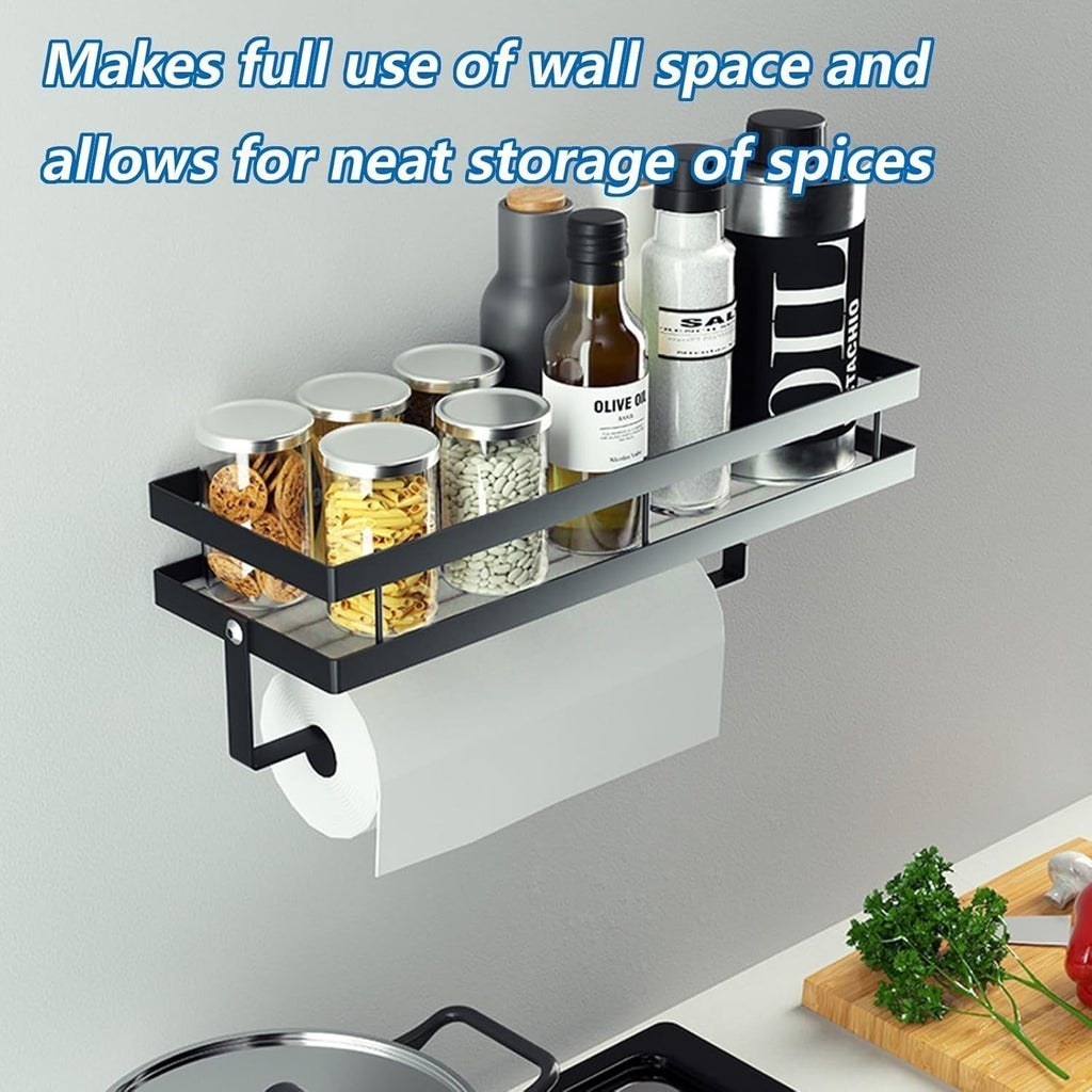 Spice Rack Wall Mounted Kitchen Spice Organizer Wall Shelf Kitchen Roll Holder