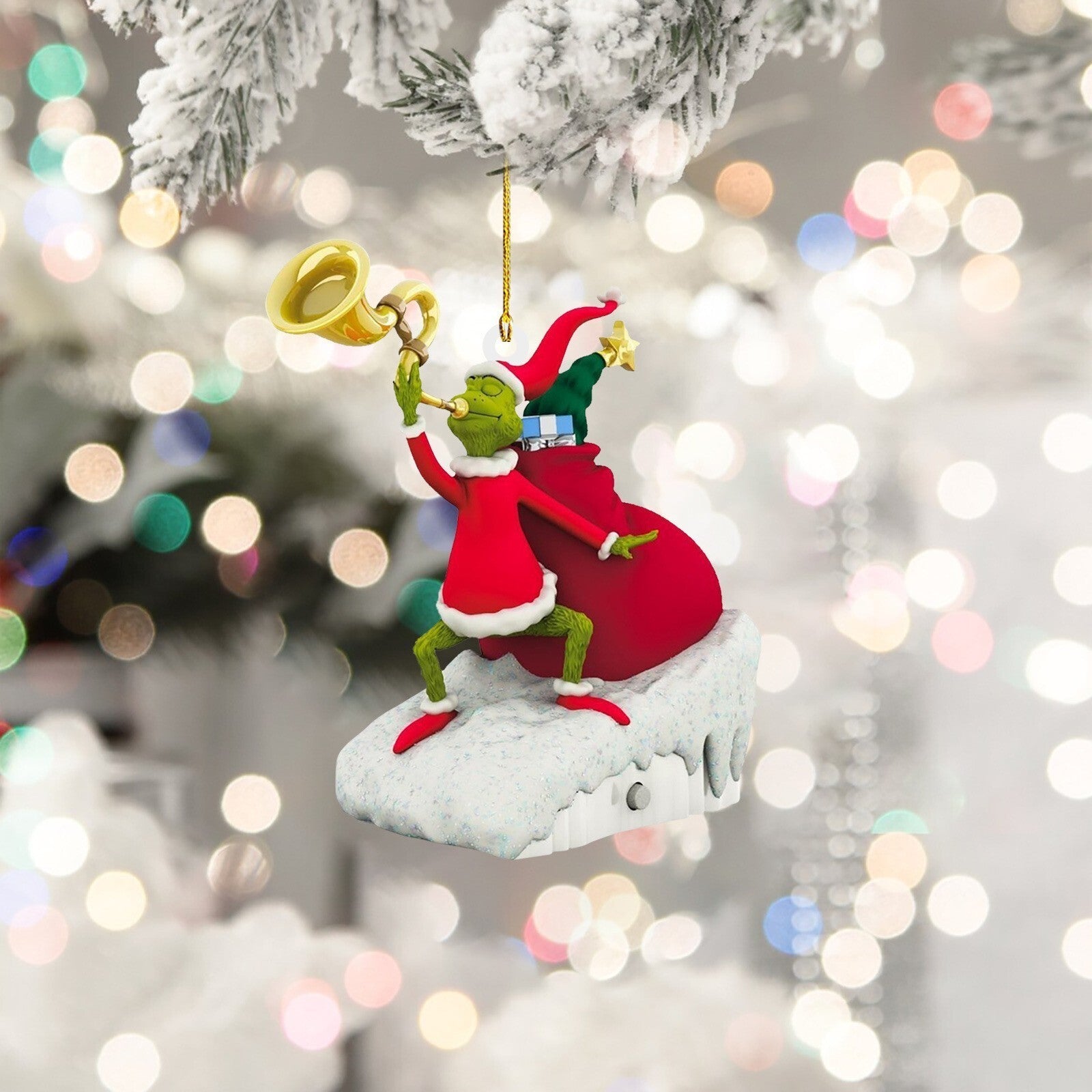 19X Merry Christmas Grinch Ornament Xmas Tree Hanging Figure Decoration Pendants