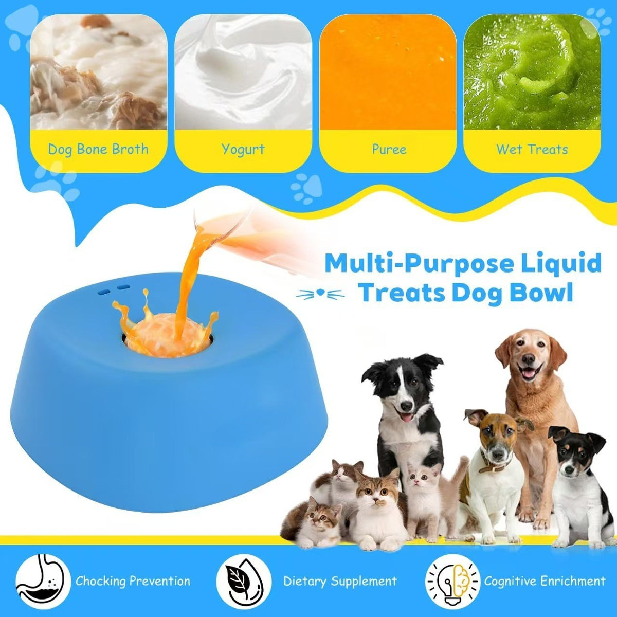 Pet Slow Feeding Lick Bowl Dog Entertainment Liquid Food Licking Play Ball Toy
