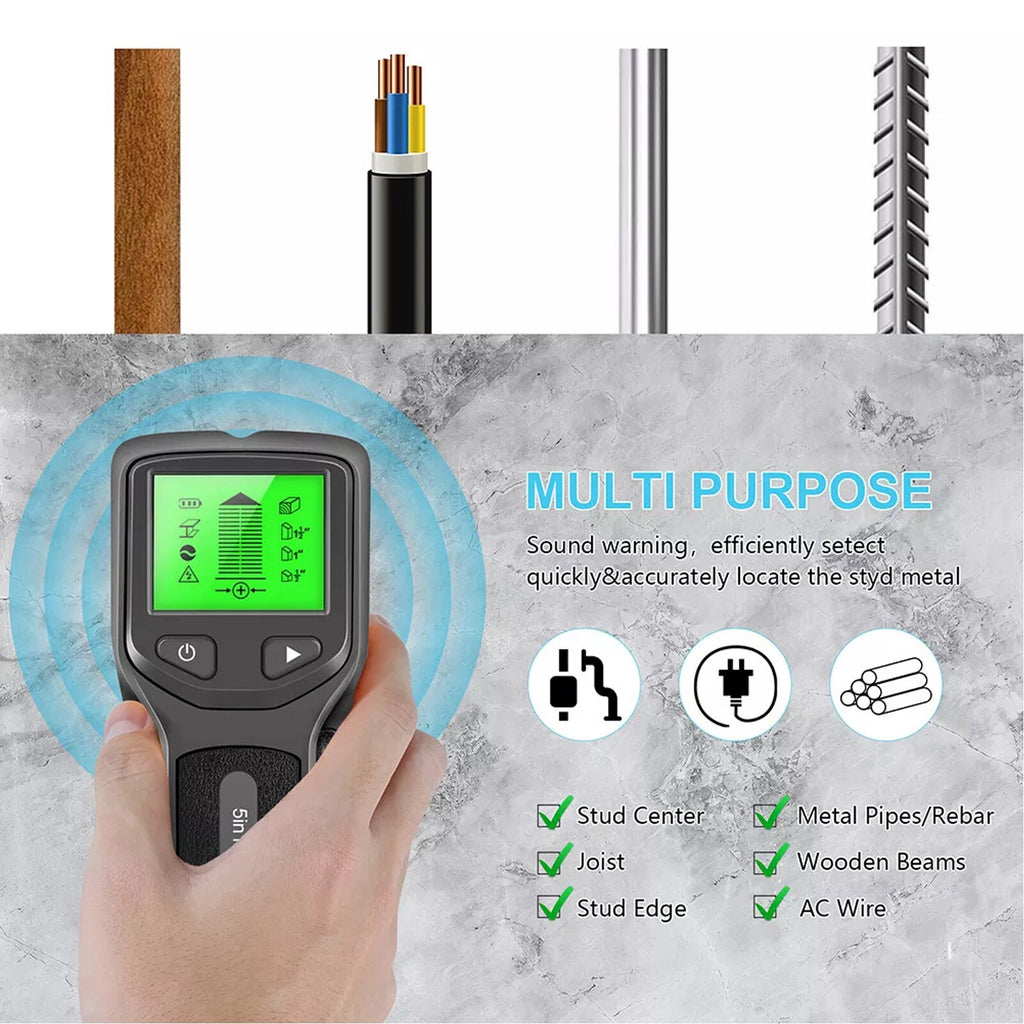 5 in 1 Electric Detector Wall Wood Metal Sensor Wire Stud Finder Cable Scanner