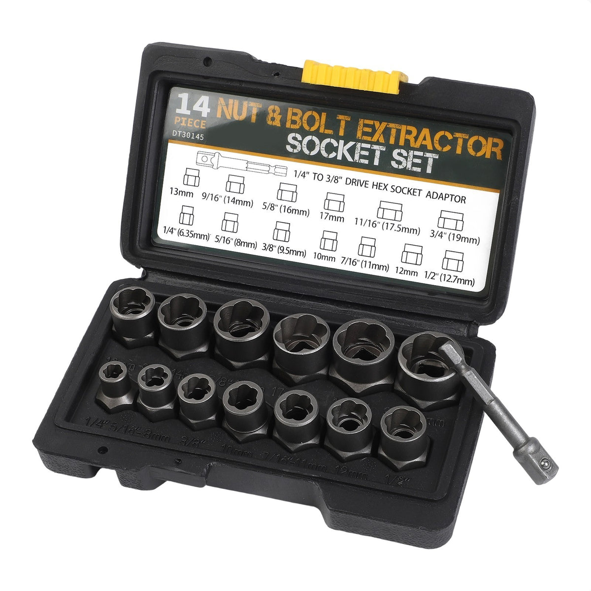 14PCS Bolt Extractor Impact Socket Set Dr Damaged/Rounded Nut Removal Tool