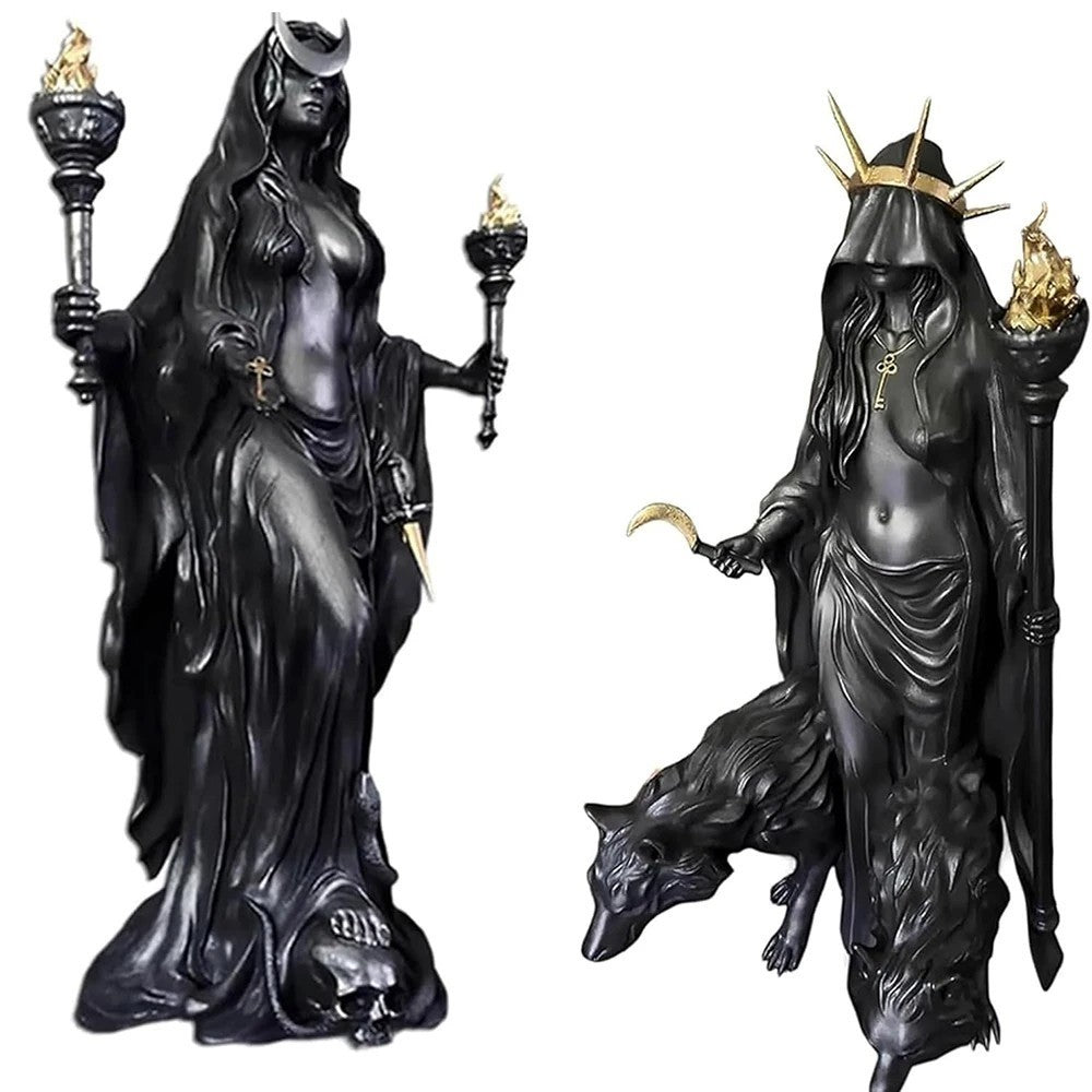 Halloween Hecate Witch Statue Greek Goddess Figurine Resin Sculpture Home Decor