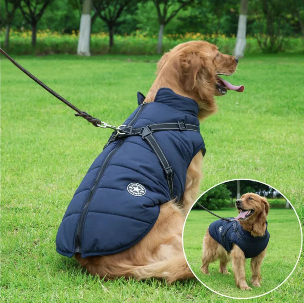 UK Pet Dog Vest Puppy Dog Autumn Winter Warm Padded Coat Harness Zip Jacket
