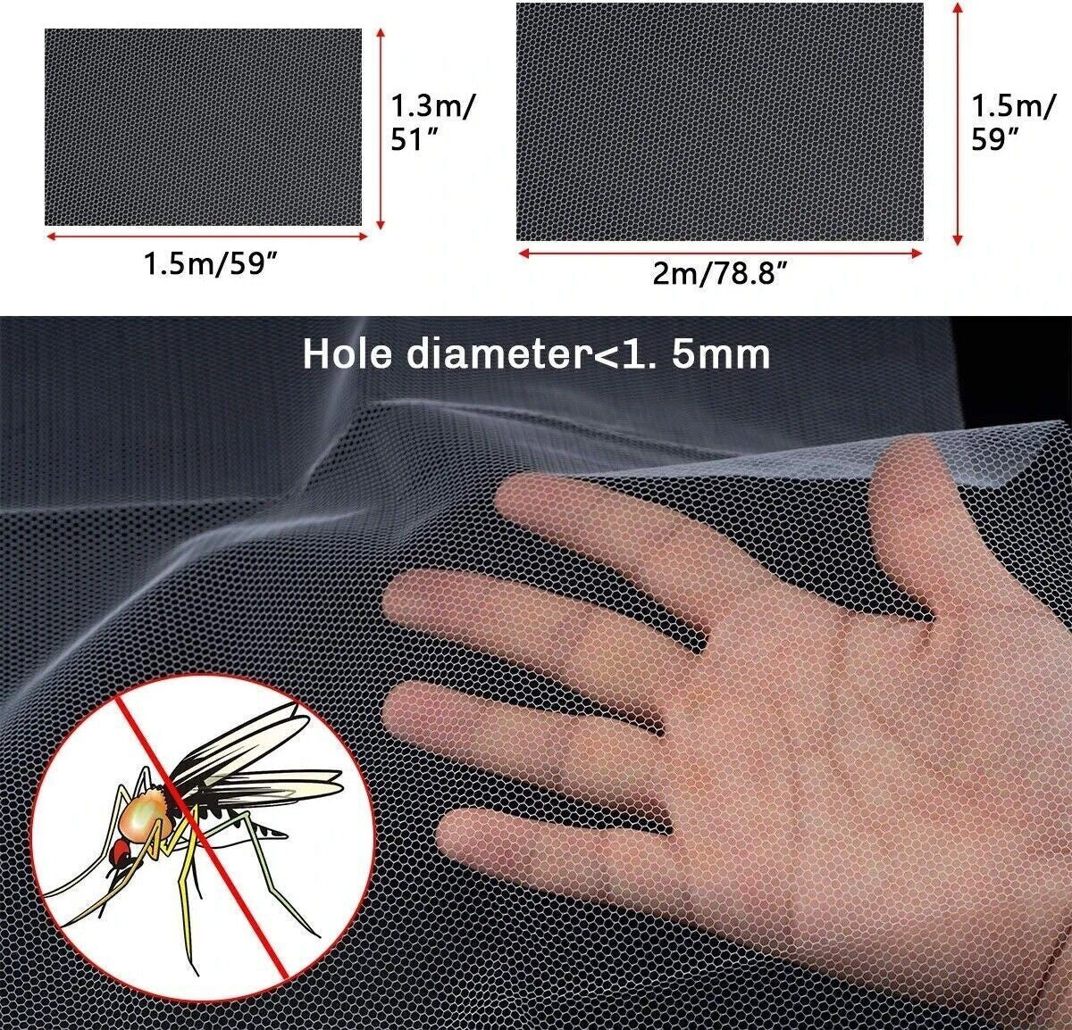 4PC Window Fly Screen & Insect Net | Bug Net Mosquito Net Mesh for Windows White