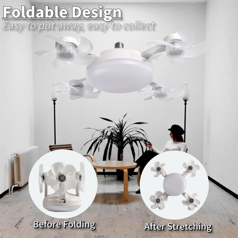 60W LED Ceiling Fan with Light Dimmable E27 Bedroom Living Room Fan Lamp Modern