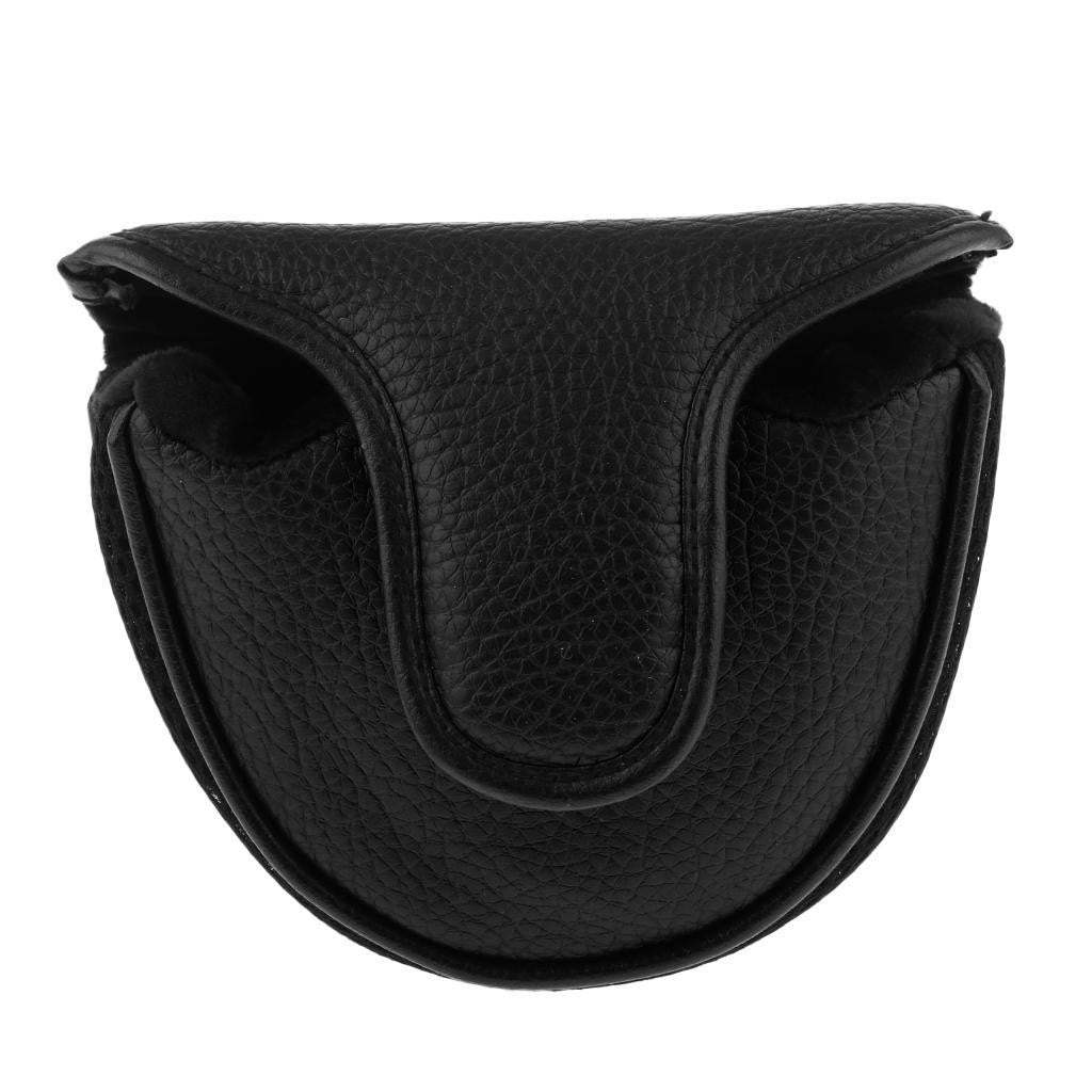 Soft PU Golf Mallet Putter Head Cover Club Protector Putter Cover Black