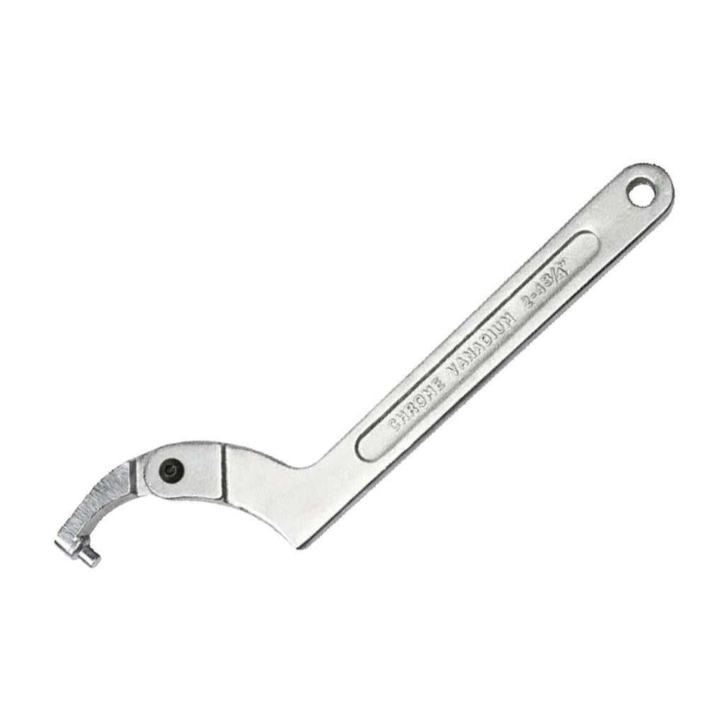 Adjustable Hook Wrench C Spanner  Hand Tool for Nuts Bolts 19-51mm Round Head
