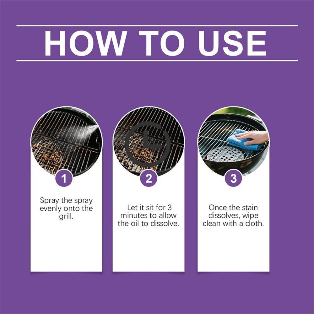 Grill Degreaser Spray Extra Fast-Acting Heavy-Duty BBQ Cleaner for Greasy Grates
