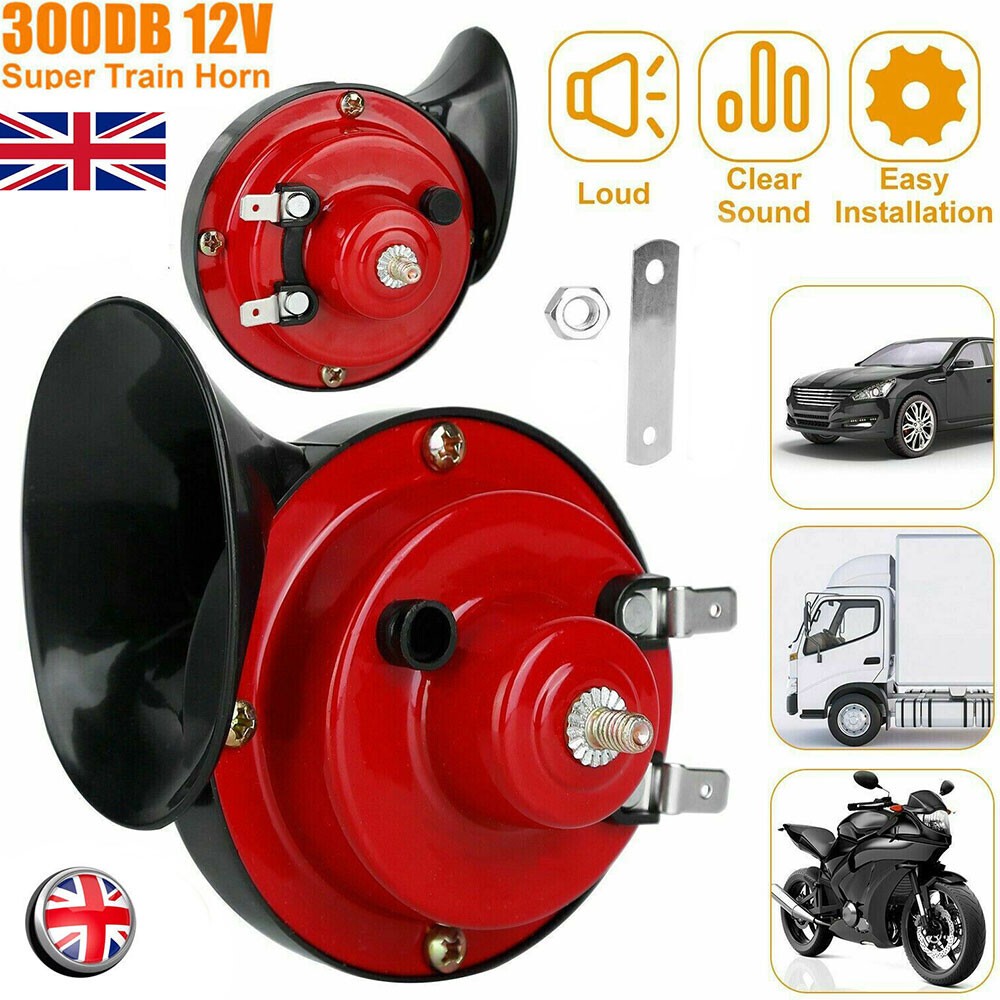 300DB Super Train Horn For Trucks SUV Motorcycles Car-Boat 12V Vehicle Universal