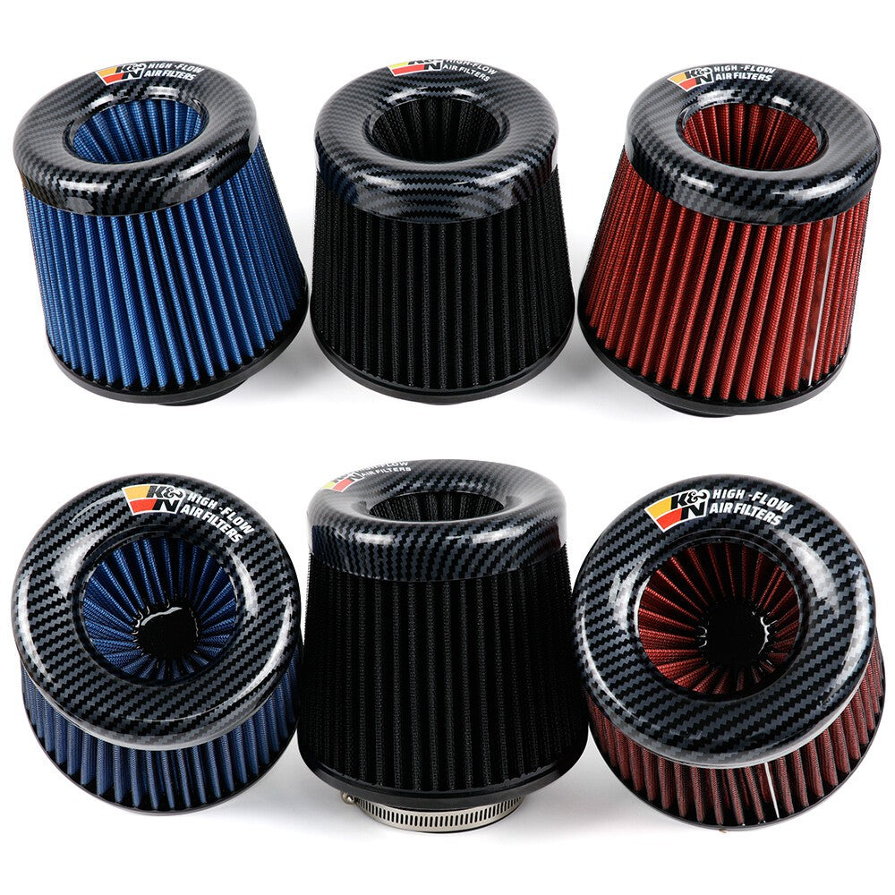 RED K&N 76 mm Super Power Air Filter High Flow Performance Intake Cleaner
