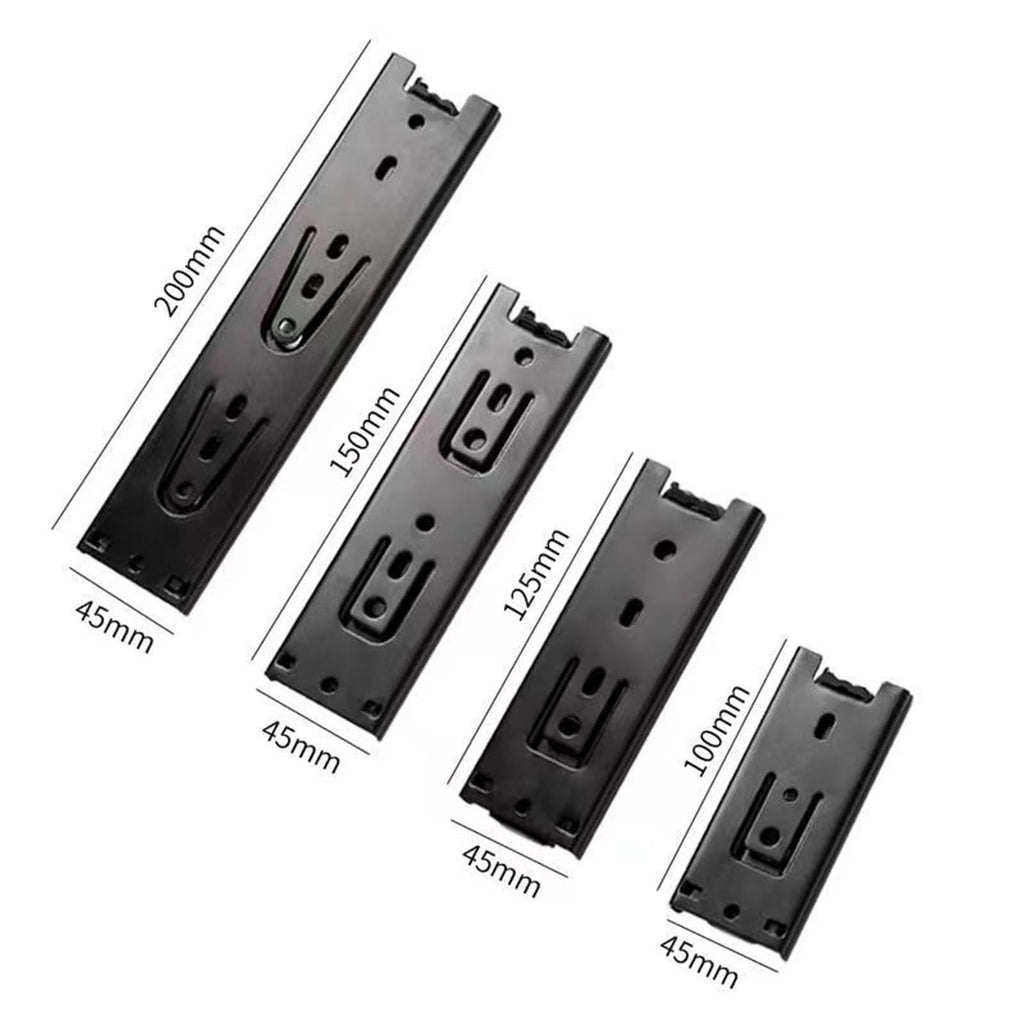 Reliable Side Mounted 45mm Wide Drawer Slides for Small Drawers Pack of 2
