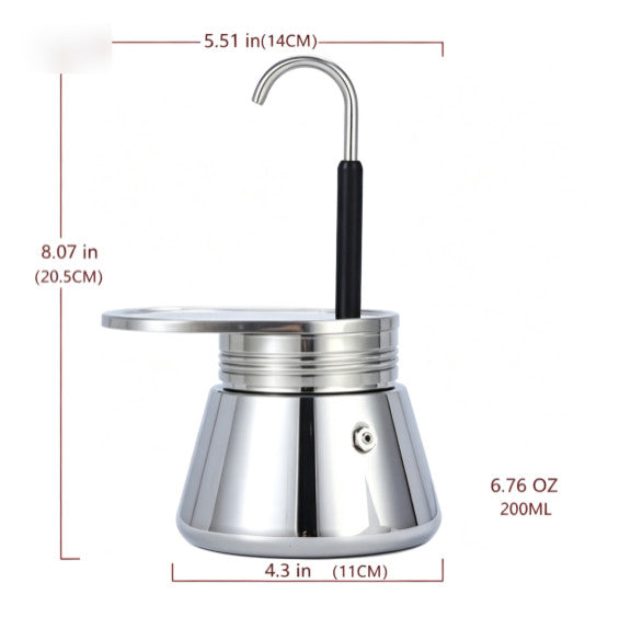 Easy and Quick to Brew Stainless Steel Coffee Maker for Espresso Lovers