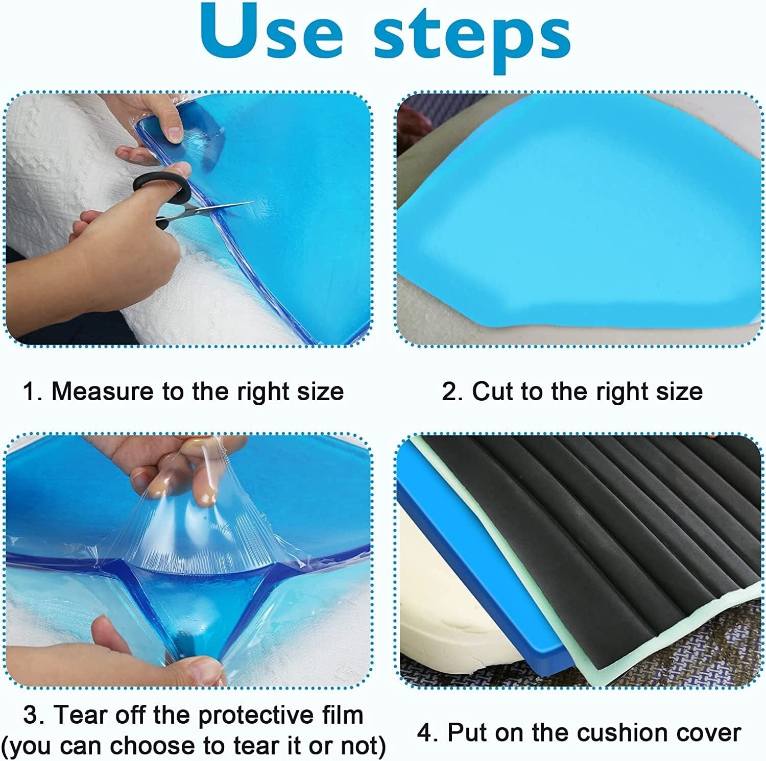 Motorcycle Seat Gel Pad Shock Absorption Mat Soft Cushion Blue (25x25x2cm) UK