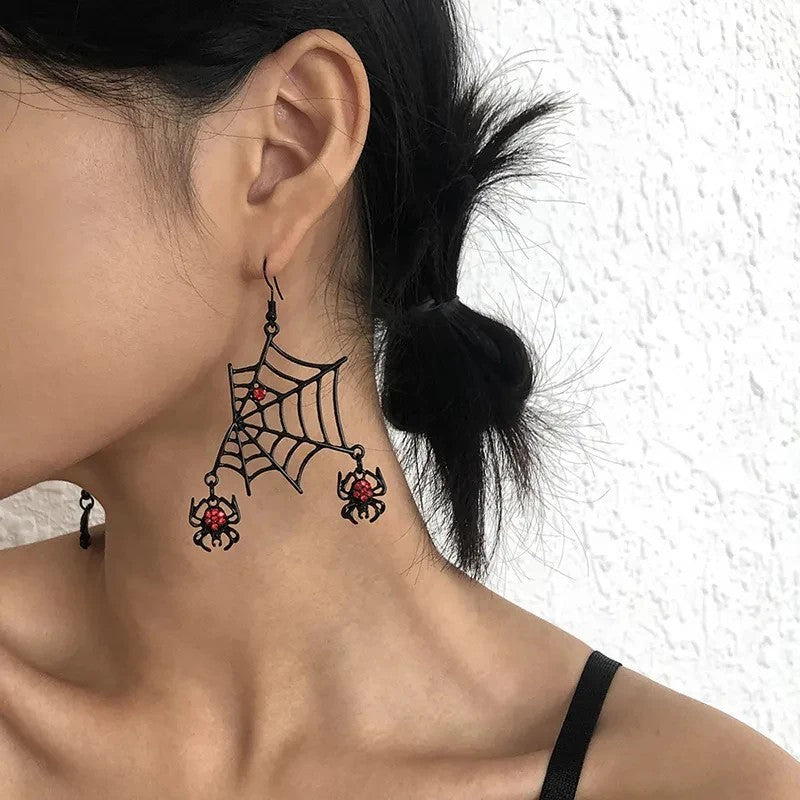 New Spider Earrings Halloween Exaggerated Dark Style Personality Funny Earrings