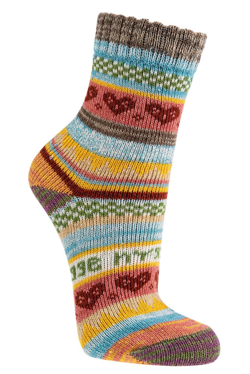 5/10 pairs of colorful Norwegian socks with nice hygge pattern with 90% cotton
