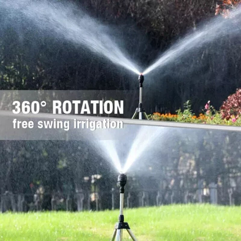 360 Degree Automatic Rotating Garden Sprinkler With Tripod Watering Nozzle