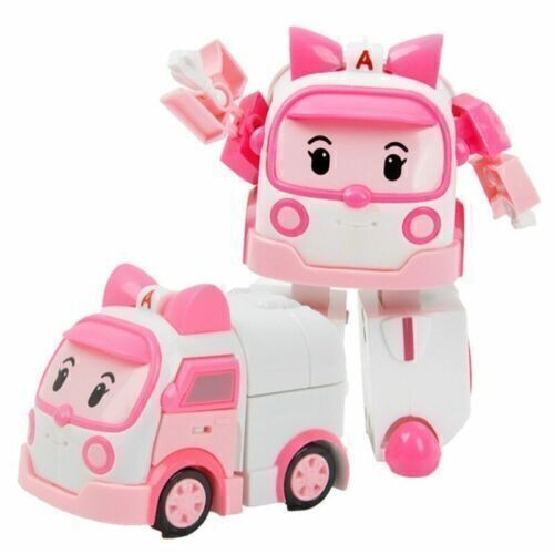 6Pcs Academy Robocar Toy Poli Roy Amber Robots Mark Bucky Transformers Robot Car