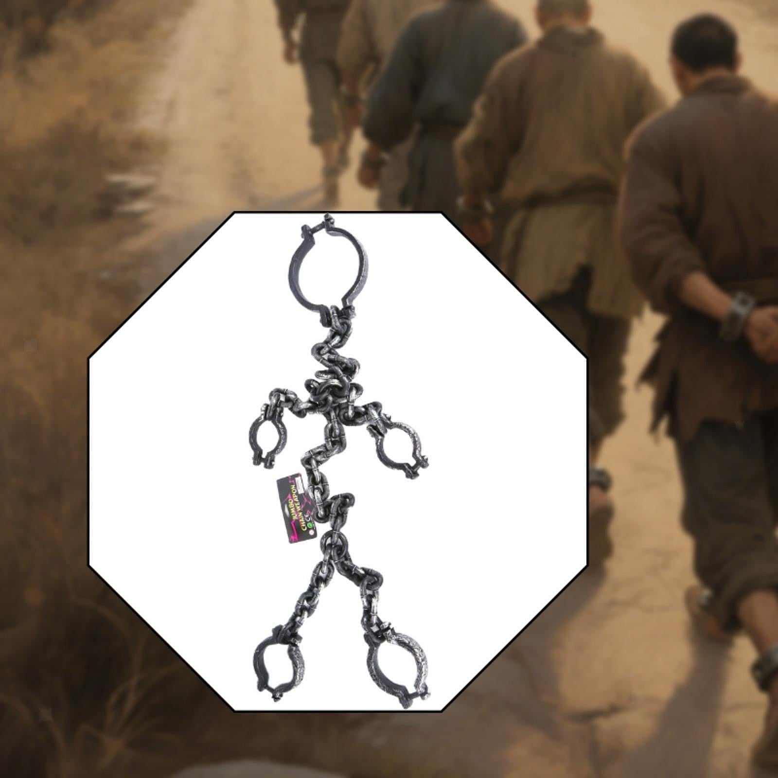 Halloween Fake Shackles Chain Full Body Prisoner Prop Costume Accessory
