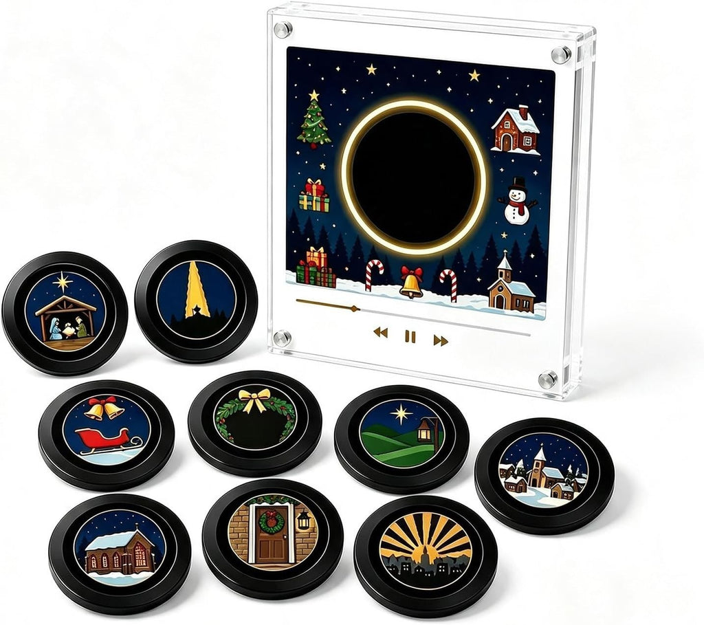 Christmas Vinyl Player Fridge Record NFC Magnetic Music Box Set