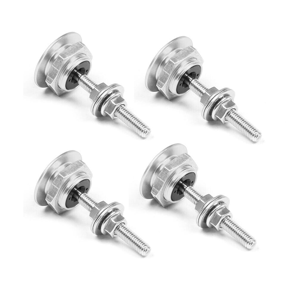 4x Silver Push Button Quick Release Hood Bonnet Pins Lock Clip Bumper Latch Kit