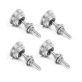 4x Silver Push Button Quick Release Hood Bonnet Pins Lock Clip Bumper Latch Kit
