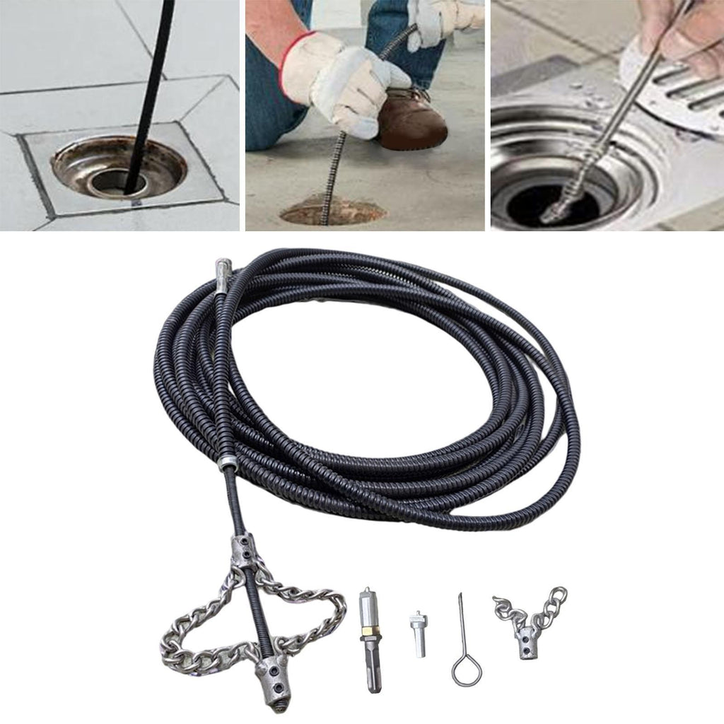 Drain Cleaner Snake Drain Unblocker Cleaning Tool Spring with Connector Clog