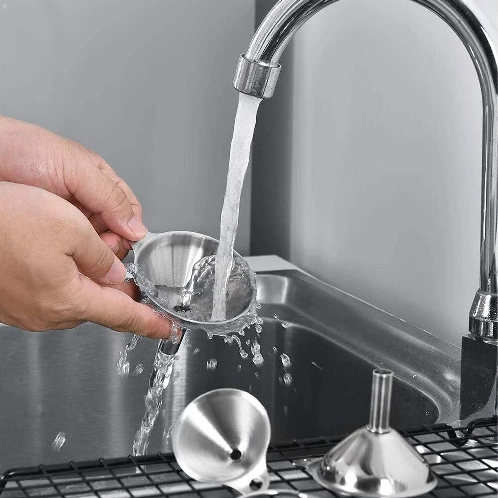 Stainless Steel Funnels Set S M L - Kitchen Liquid Oil Wine BottleUtility 5pcs
