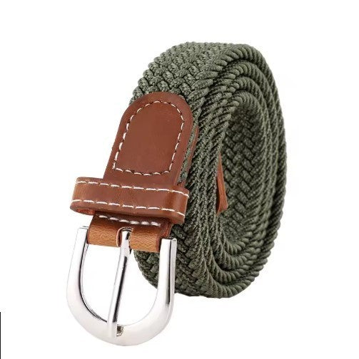 Unisex Woven Elastic Stretch Belt Braided Adjustable Casual Jeans Waist Belt UK