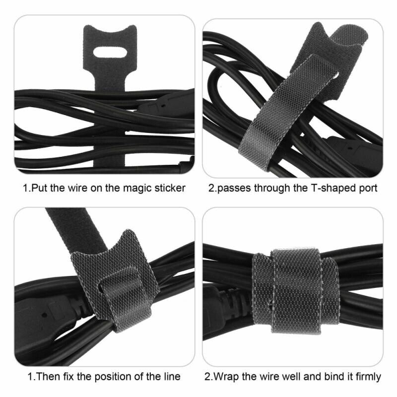 100xReusable Ties Velcros Hook and Loop Fastener Tape Ties Straps 150mm Color