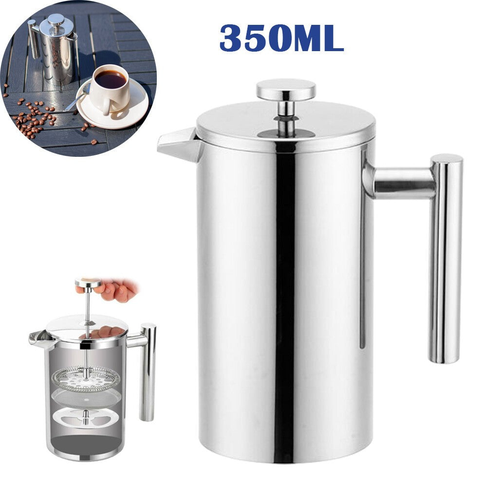 350ml French Press Stainless Steel Coffee Tea Filter Maker Plunger Pitcher Tool