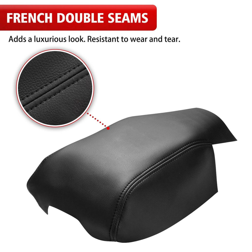 Console Armrest Protective Cover for Land Rover LR3 LR4 2005-2016 Black Leather