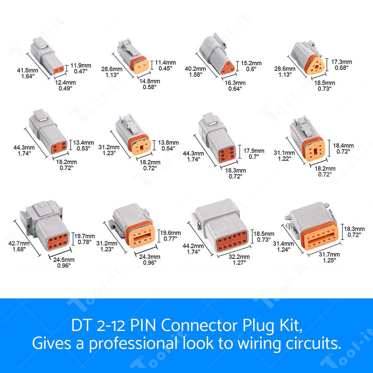 For Deutsch DT Connector Plug Kit 438pcs With Crimp Tool Automotive #DT-KIT3-TR