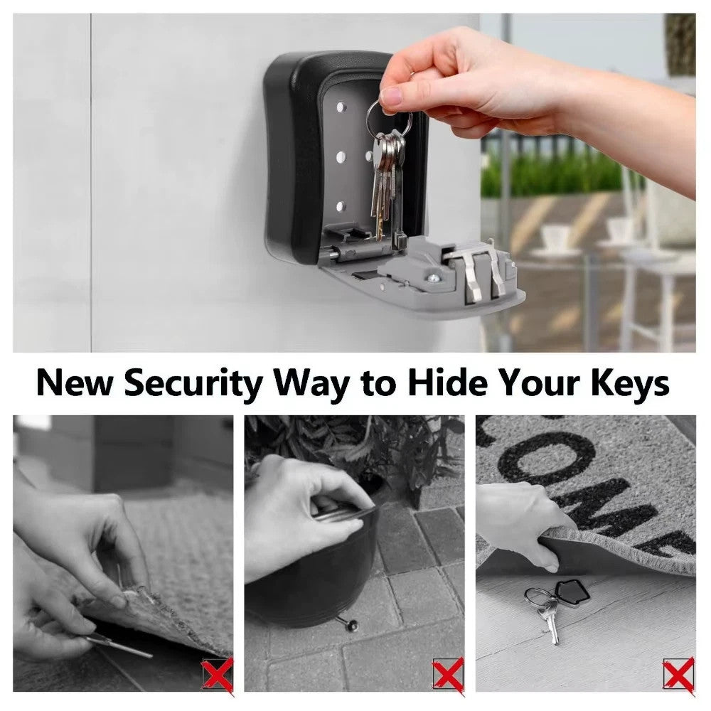 Wall Mounted Key Safe 4 Digit Combination Security key Lock Box Safe Outdoor UK