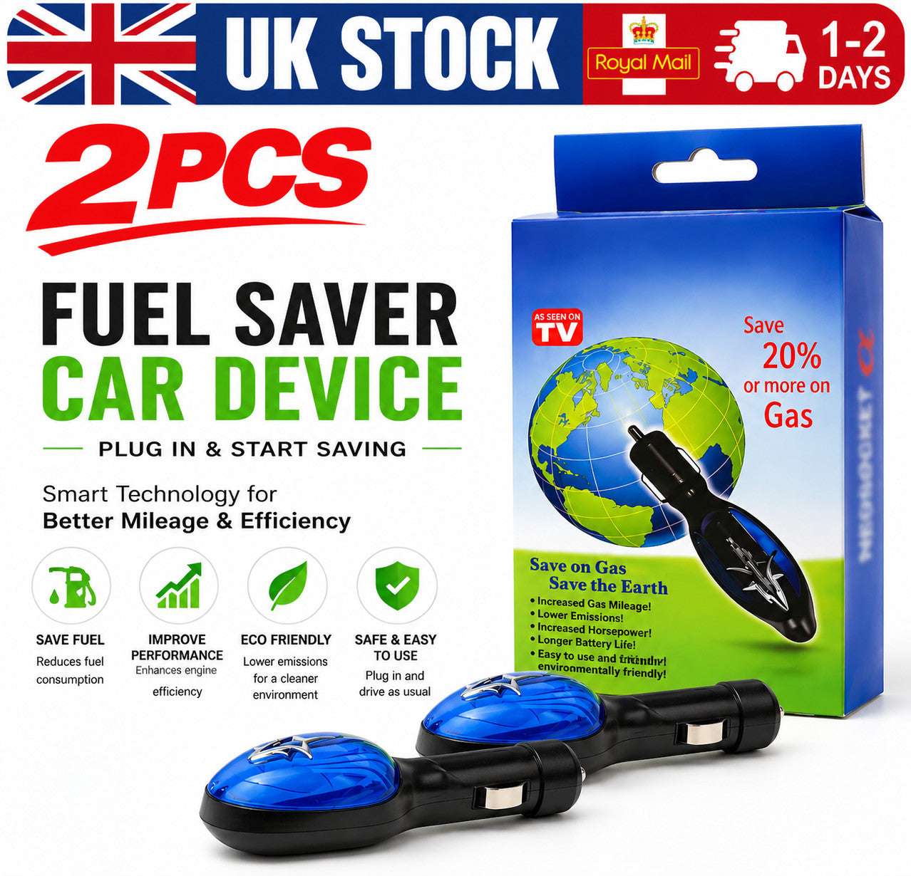 2PCS Gas Saver,Fuel Sync-Drive Farther,Save More Fuel Instantly, Automotive 🔥