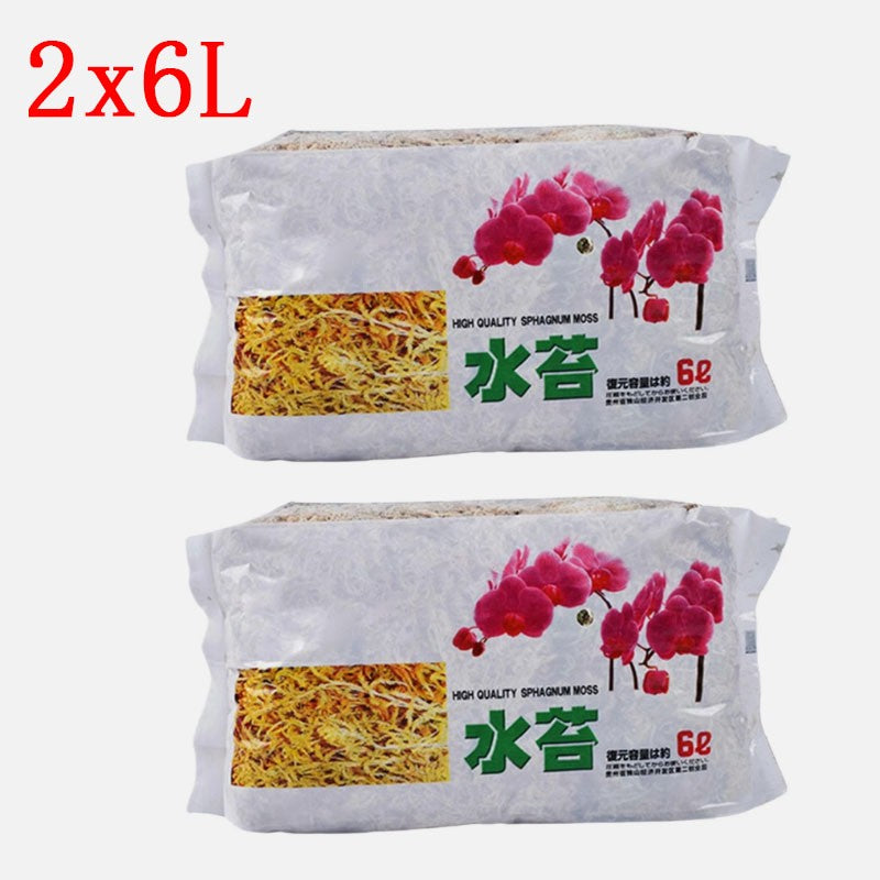 2X6L Dried Sphagnum Moss Potted PlantOrganic Nutrition Fertilizer Moisturizing