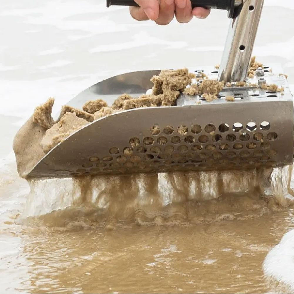 Beach Sand Scoop Metal Detecting Hunting Shovel with Long Handle Stainless Steel