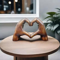 Love Heart Hand Gesture Statue, Resin Ornament for Desktop Bookshelf Home Decor