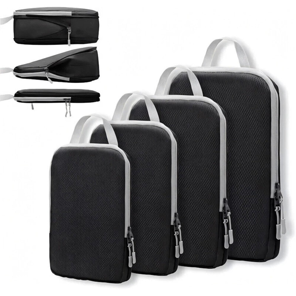 4Pcs Compression Bags Organiser Suitcases Packing Cubes Storage Luggage Travel