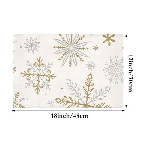 Set of 4  Dining Table Placemat Christmas Placemats Place Mats Xmas Dinner Table