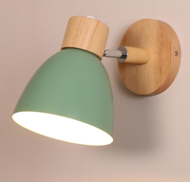 *Nordic* Wall Lamp Wood E27 Bedside Creative Macaron Wall Sconce Wall Light for