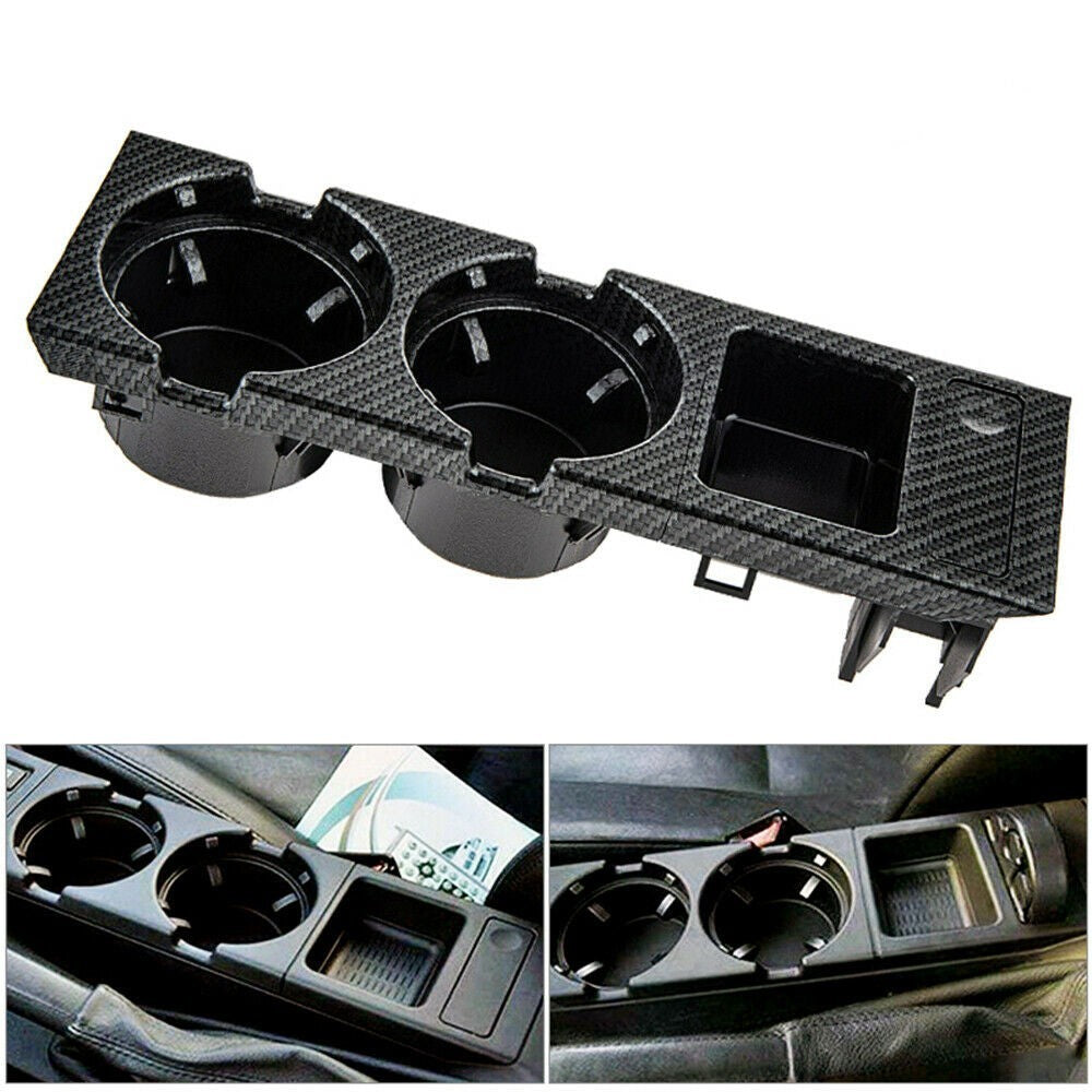 Carbon Fiber Style Center Console Cup Drink Holder For BMW 3 Series E46 1998-06!