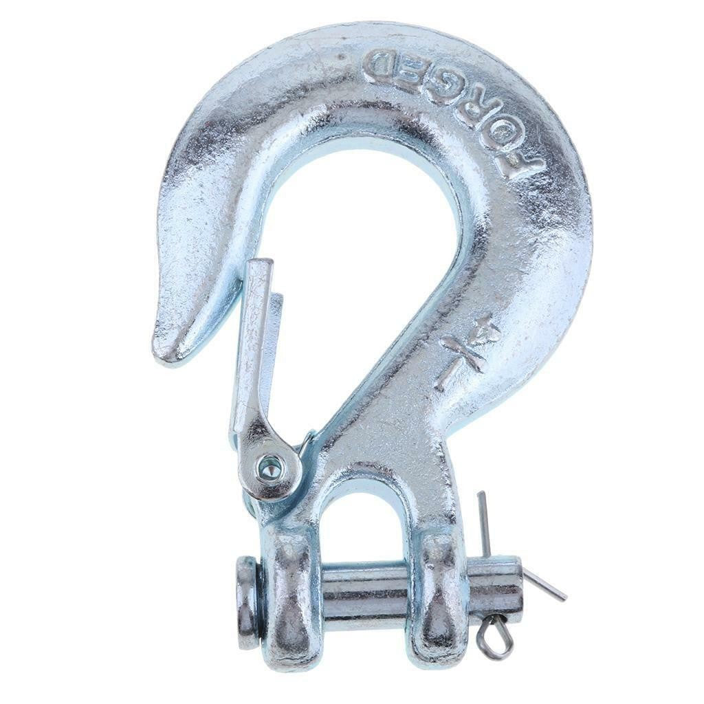 1/4 Inch Winch Replacement Hook with Latch for Trailer ATV Boat Towing