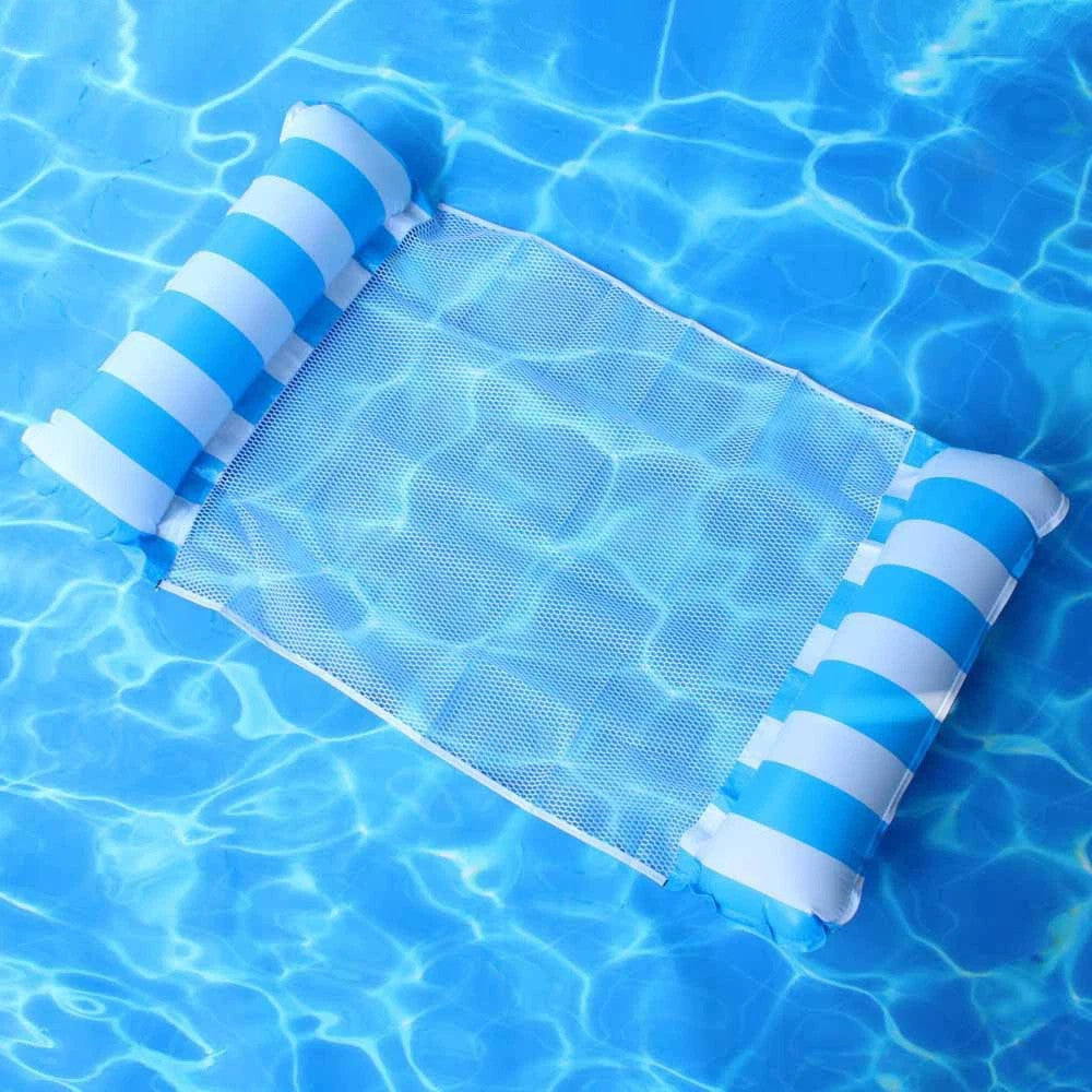 Floating Pool Lounge Water Hammock Inflatable Pool Mattress Float Bed Set of 2