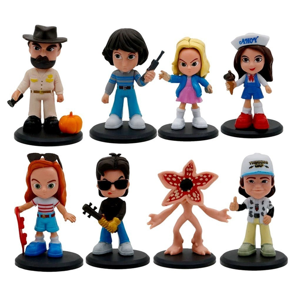 8pcs Stranger Things PVC Figure with Base Fans Kids Collect Action Figures Gift