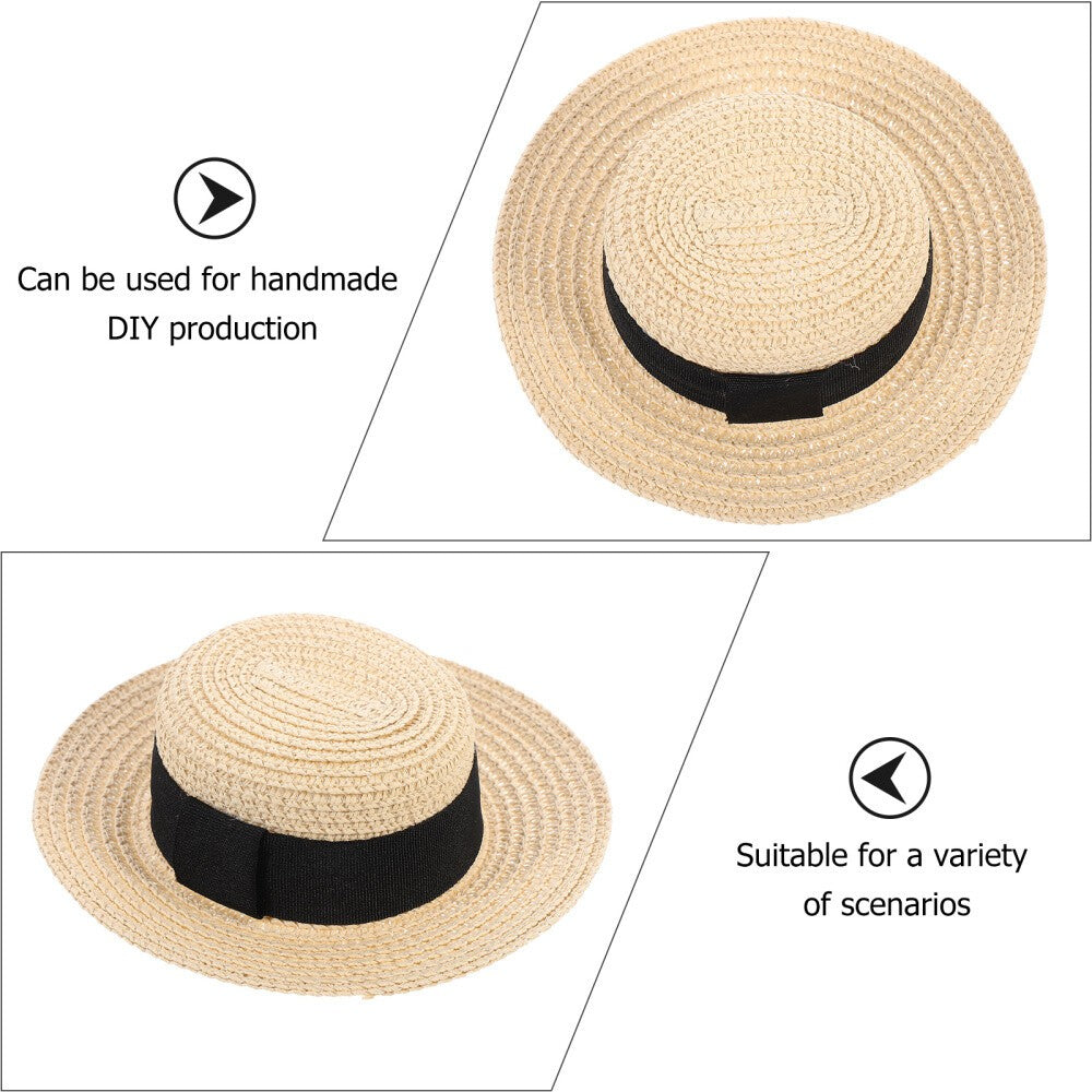 1 Pc Hand-woven Straw Hat Doll Clothes Decor Accessory Doll Straw Hat Decor