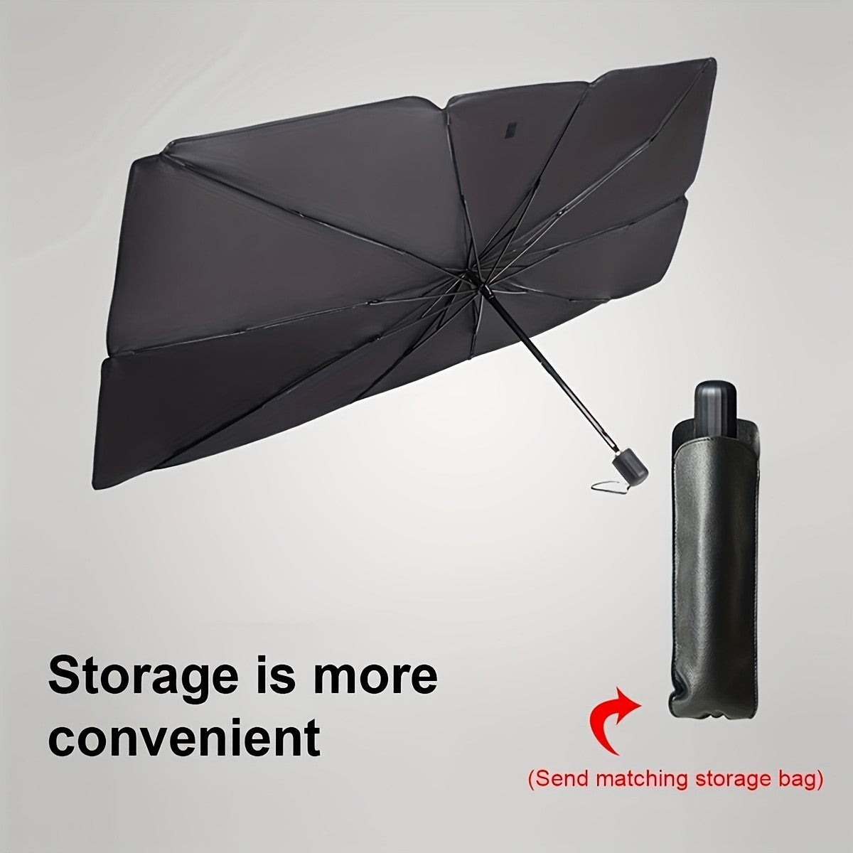 Larger Front Window Sun Shade Visor Cover Foldable Windshield Sunshade Umbrella