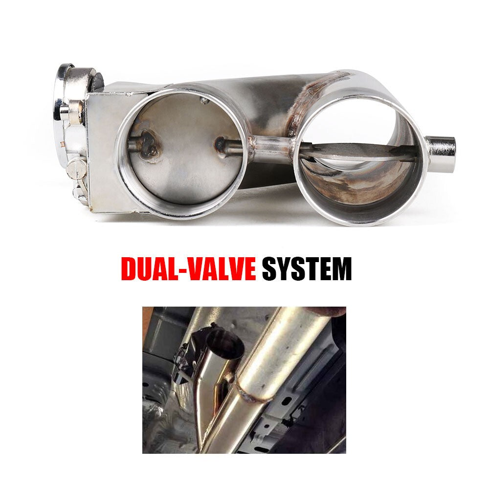 2.5 inch 63mm Control Pipe Dual Valve Electric Y Pipe wish Remote Kit