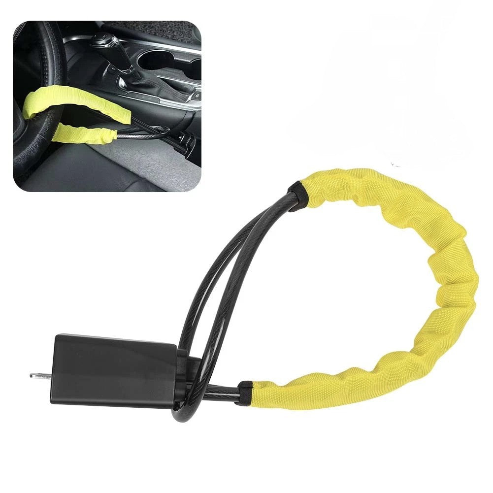 Seat Belt Lock Steering Wheel Lock Car Security Anti-Theft Device Accessory Keys