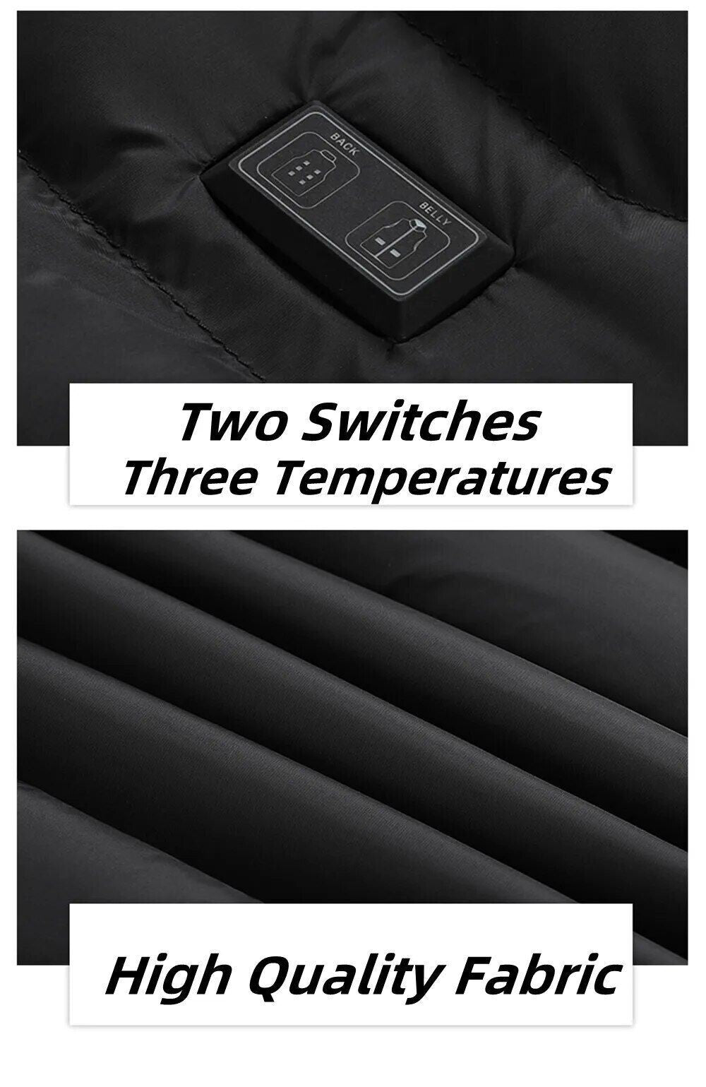 Men 21 Areas Heated Jacket USB Electric Heating Vest Winter Outdoor Warm Coat